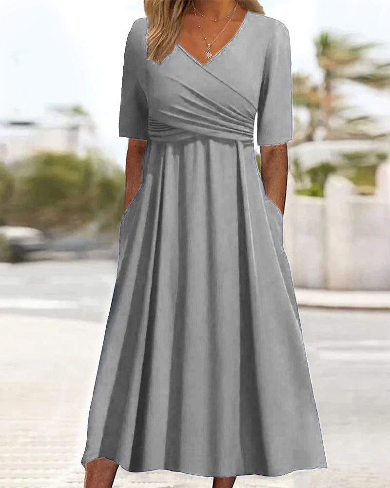 LD | crossed dress with short sleeves