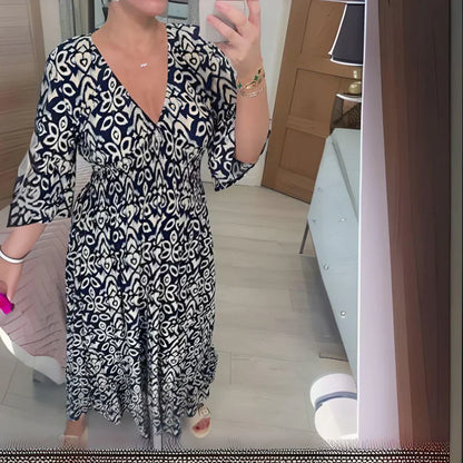 LP | V-neck maxi dress with boho pattern