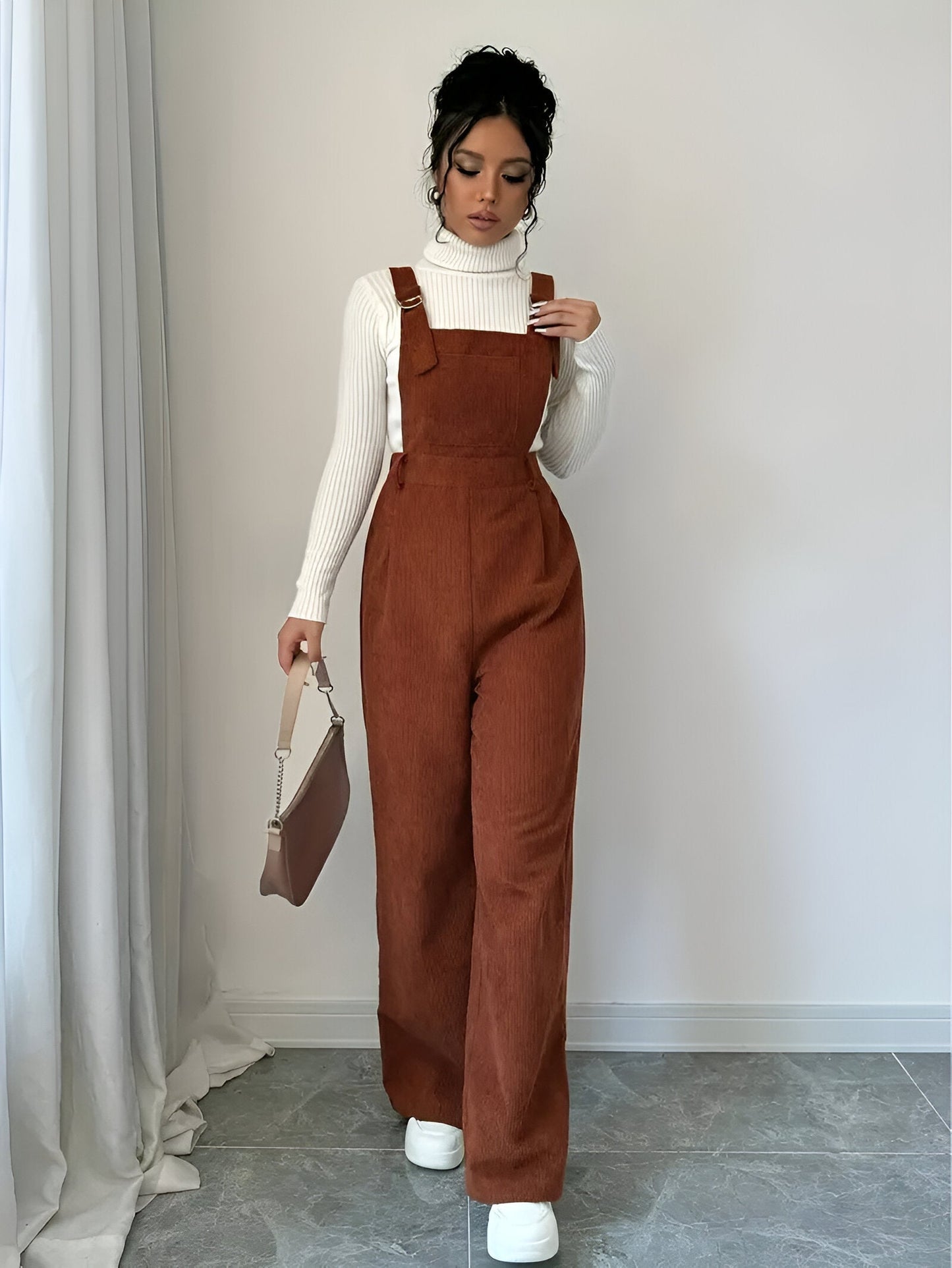 Aurette | Casual corduroy jumpsuit with buttoned details