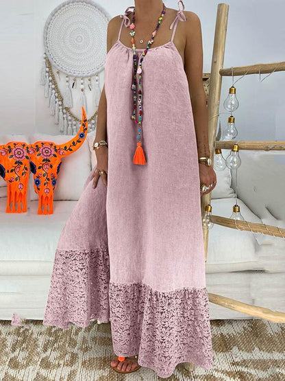 LD Plain maxi dress with slit