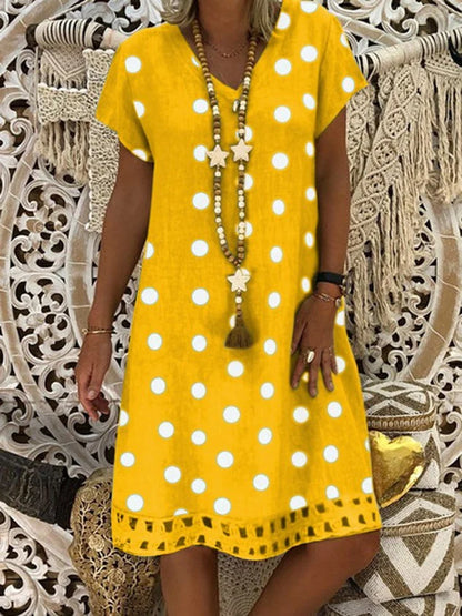 LP | V-neck summer dress with polka dots