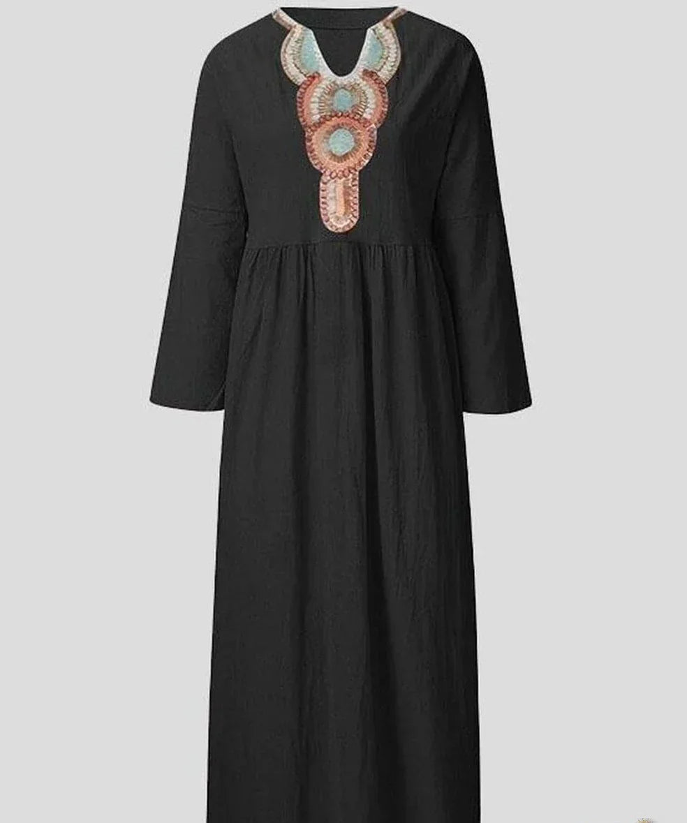 LP | Casual long-sleeved V-neck dress