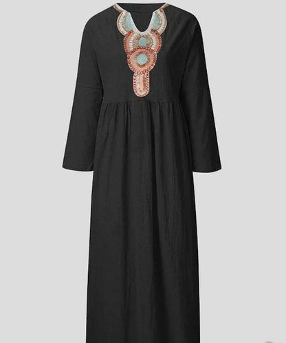 LP | Casual long-sleeved V-neck dress