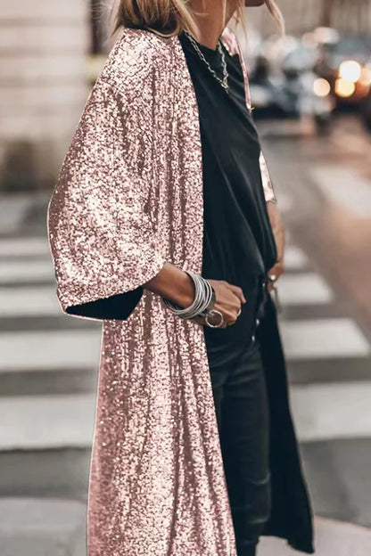 Gilet Talea | Long sequin vest