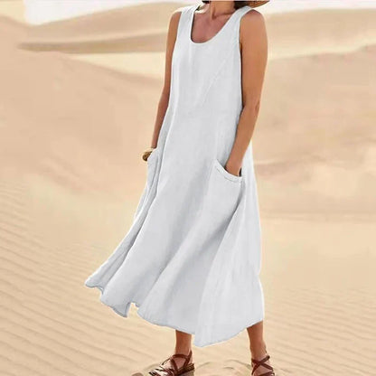 LP | Sleeveless cotton and linen dress for women