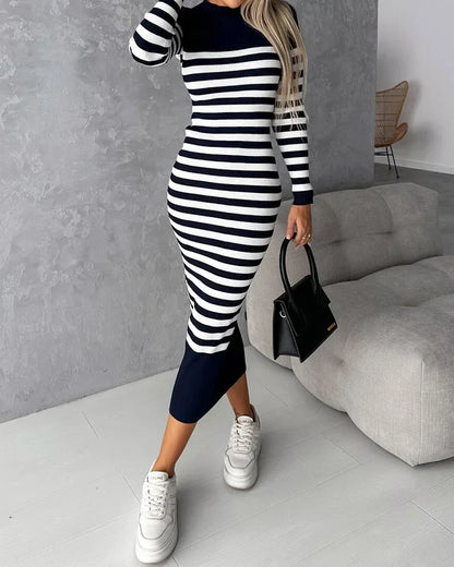 LP | Elegant Striped Long Dress