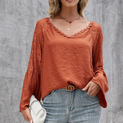 Celeste long-sleeved lace blouse