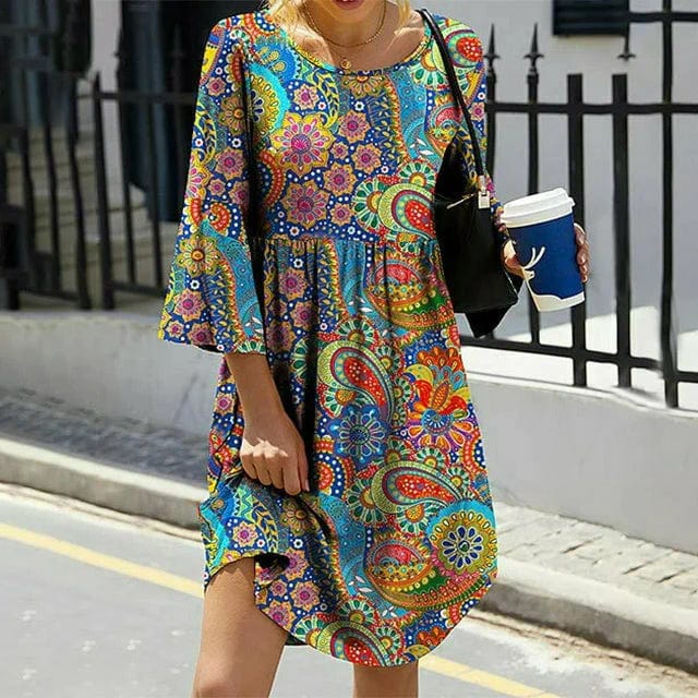 LP | Bohemian dress with floral print