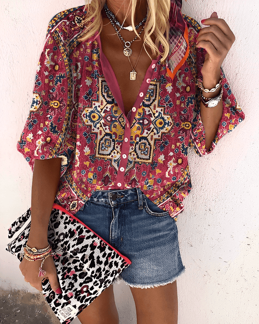 LP | Janssen - Shirt with elegant print