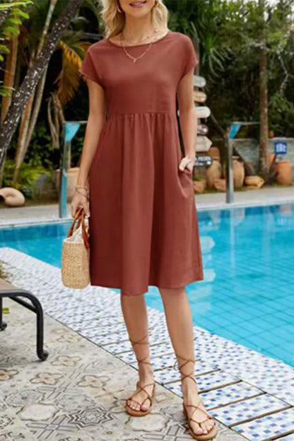 LP | Casual short-sleeved linen dress