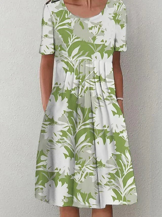 Casual cotton dress with flowers