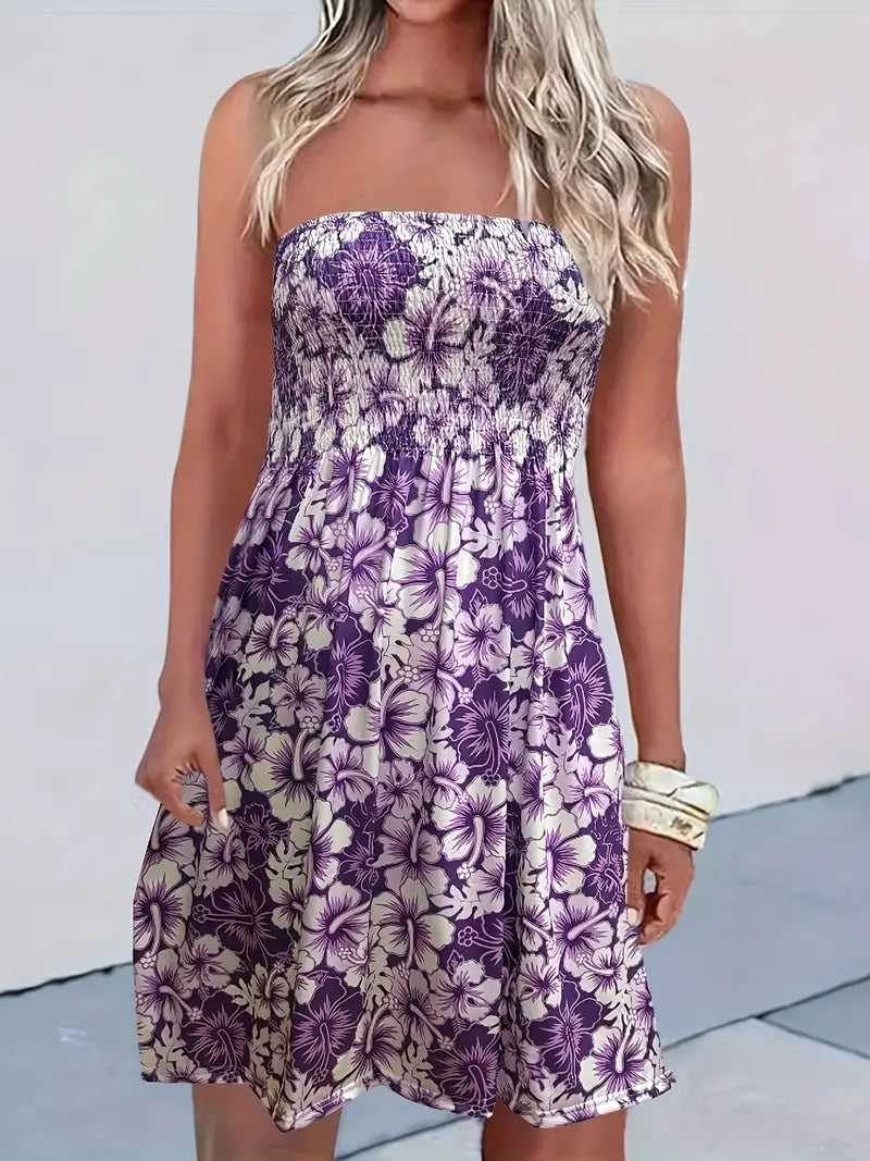 LP | Elegant summer dress with blue floral print