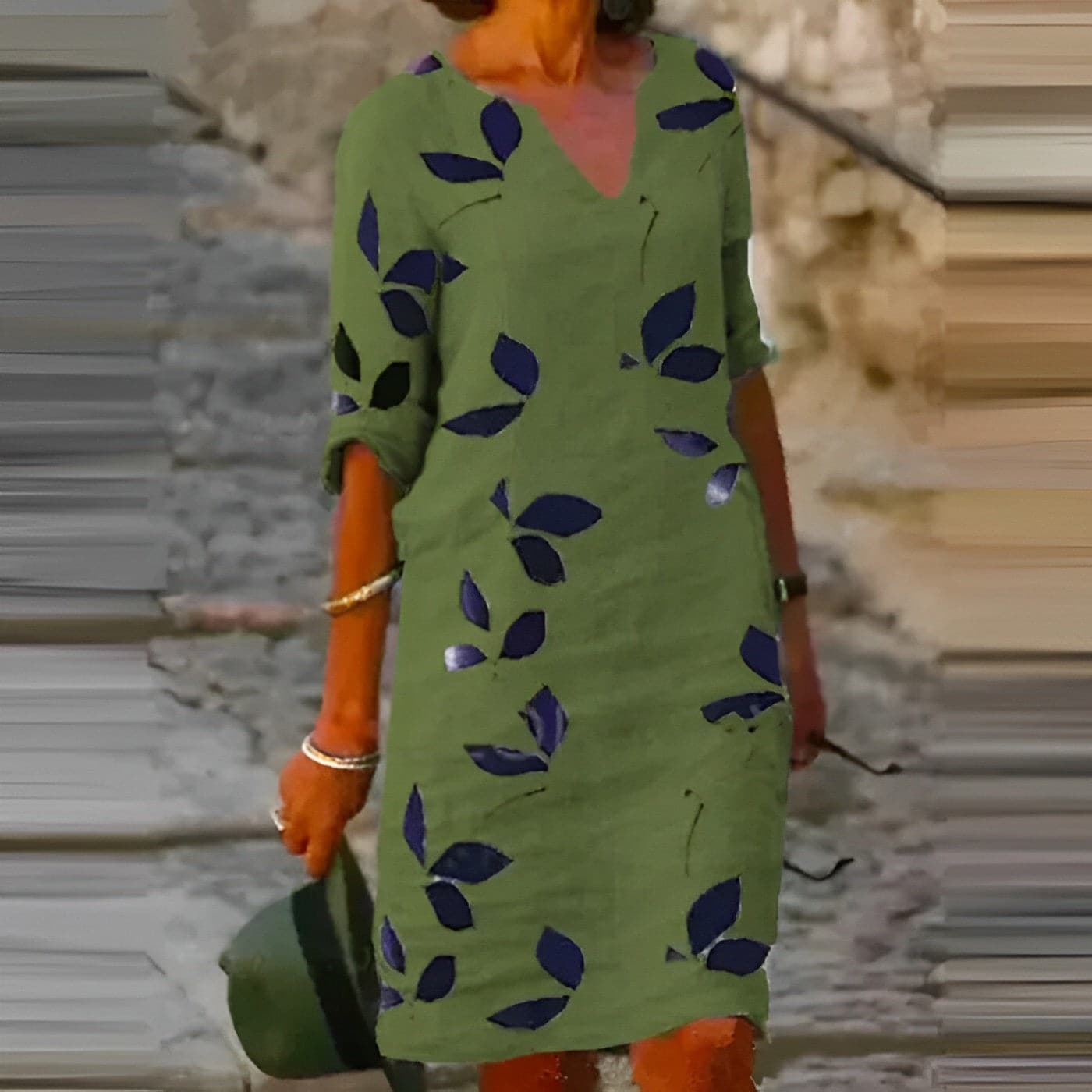 LP | Beautiful summer dress with leaf pattern