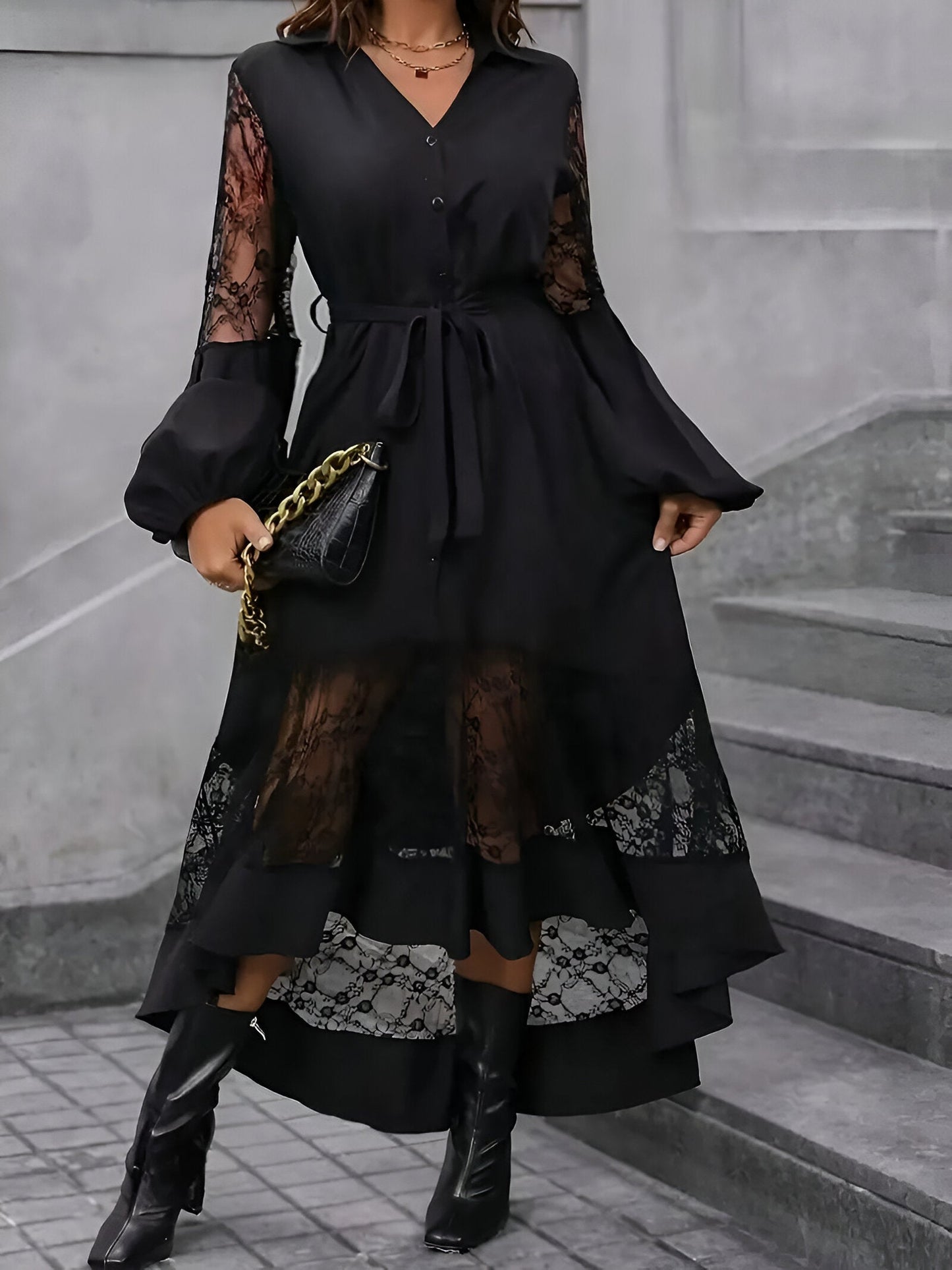 Mc | Elegant women's dress with v-neckline