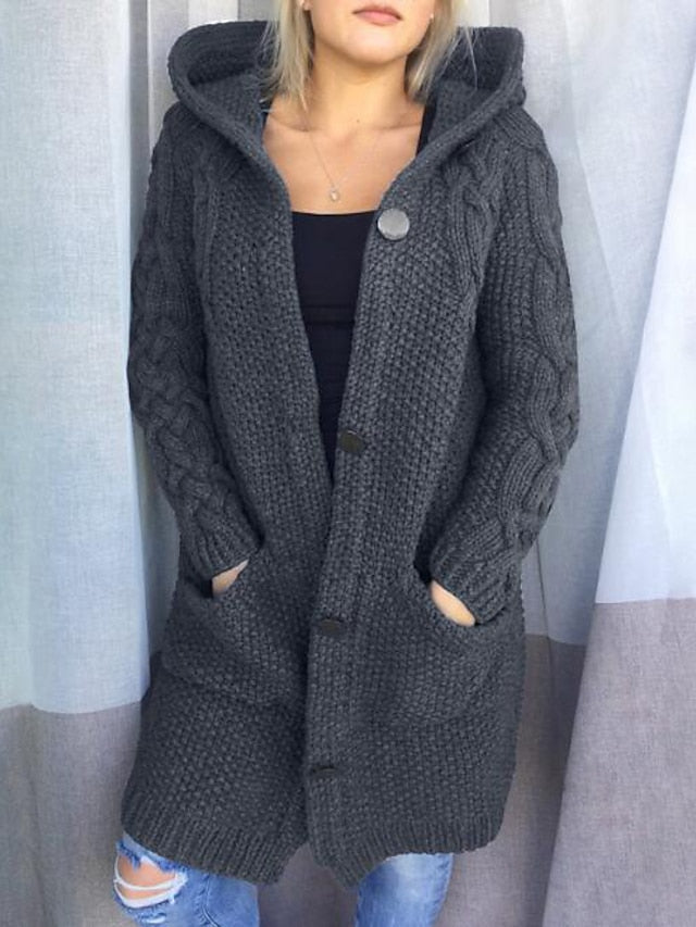 LP | Chunky knit hooded cardigan