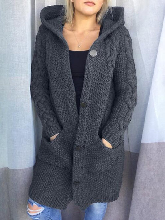 LP | Chunky knit hooded cardigan