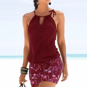 LP | Summer off-the-shoulder dress with print on underside