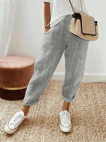 Corinna - Striped cotton pants