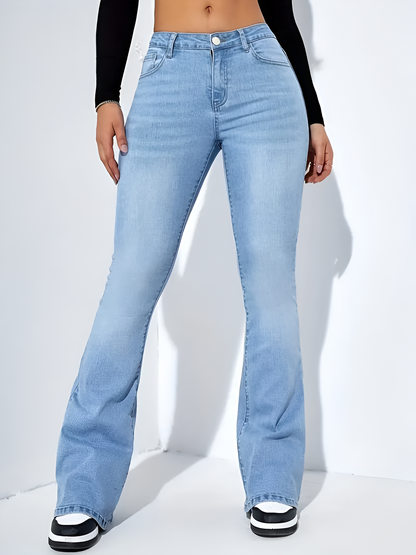 Ludka | High-waisted, flared stretch moustache jeans