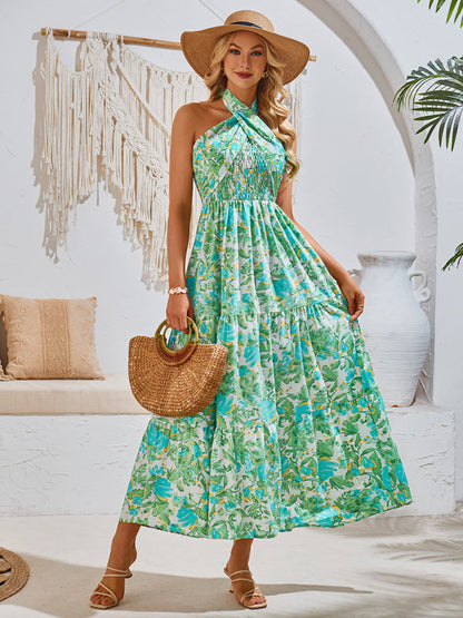 LD dress with print and elegant halterneck from MW | Resort Style