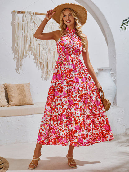 LD dress with print and elegant halterneck from MW | Resort Style