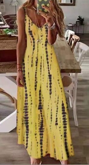 LP | Colorful striped spaghetti dress