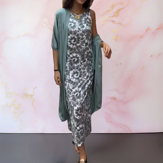 Elegant long dress with a light over dress