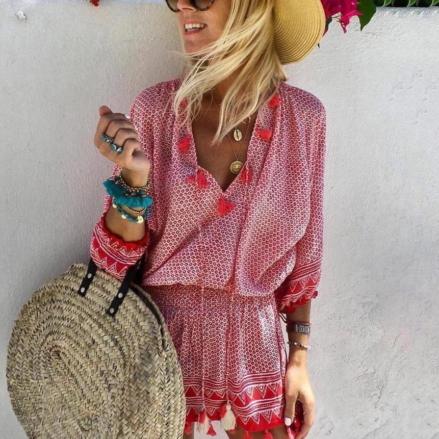 LP | Summer mini dress with V-neckline