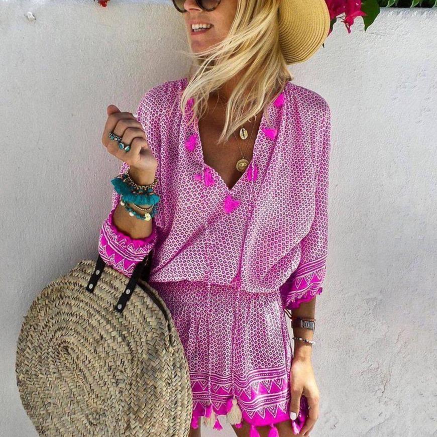 LP | Summer mini dress with V-neckline