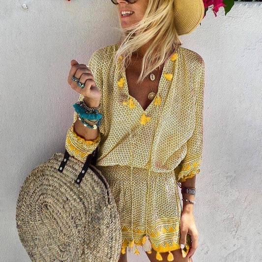 LP | Summer mini dress with V-neckline