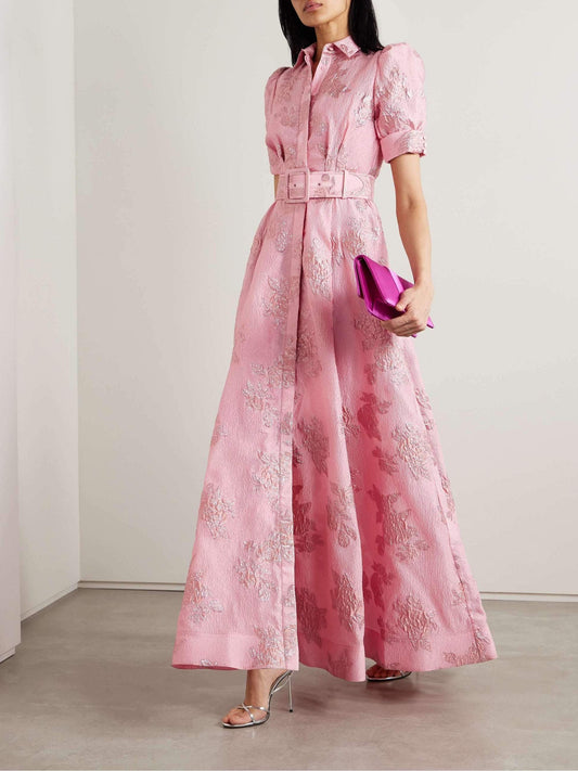 LD | Short dress with puff sleeves and floral pattern