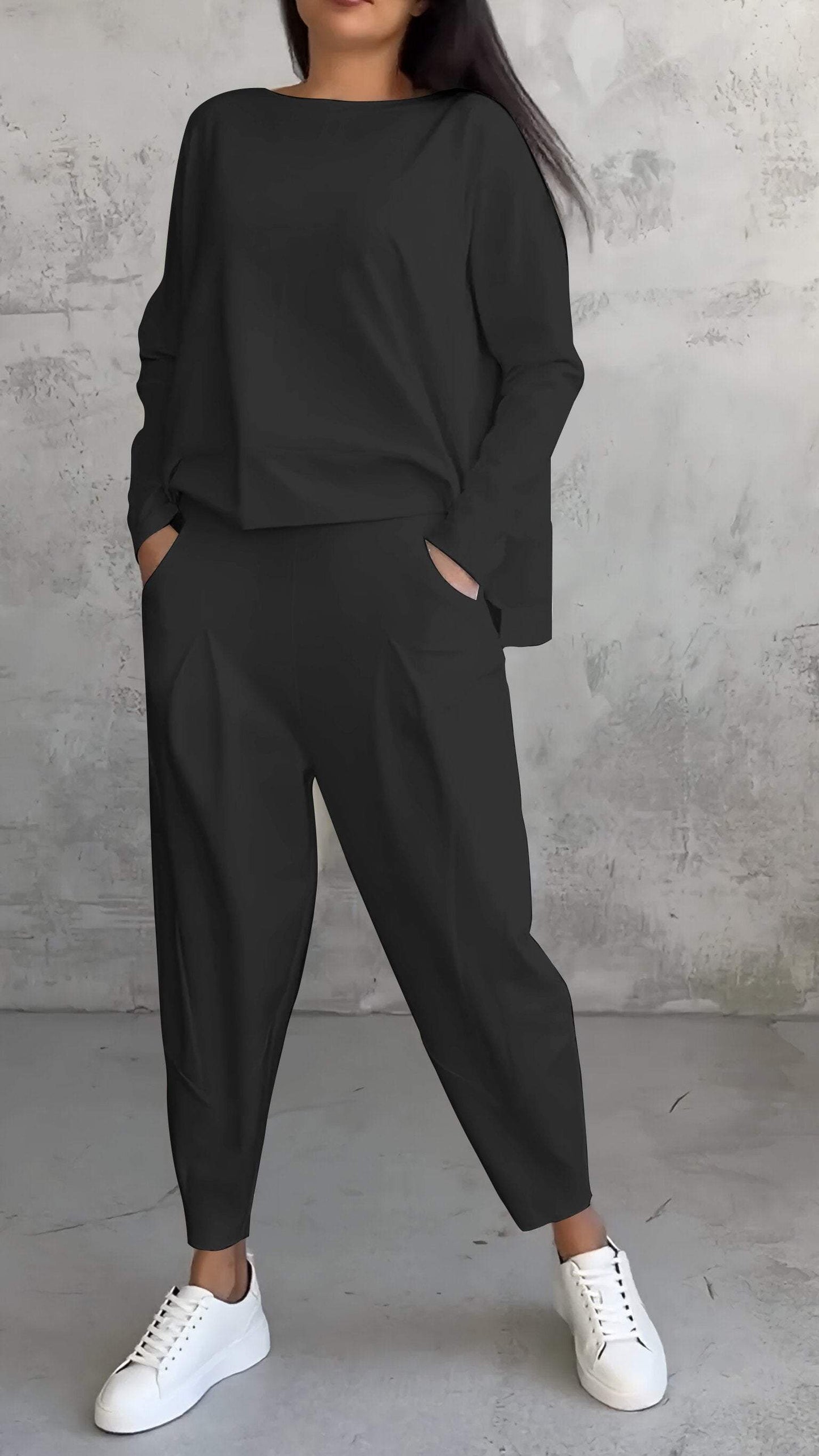 Long-sleeved two-piece suit for women