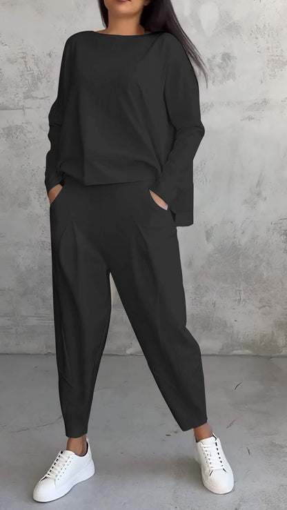 Long-sleeved two-piece suit for women