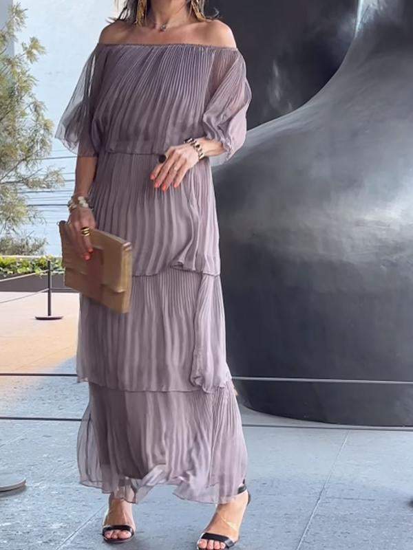 LP | Elegant long chiffon cake dress