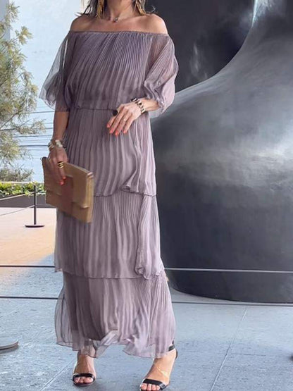 LP | Elegant long chiffon cake dress