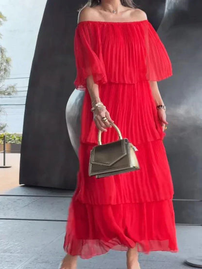 LP | Elegant long chiffon cake dress