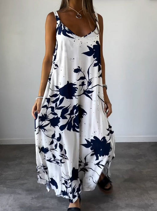 PRINTED-LOOSE MAXI DRESS