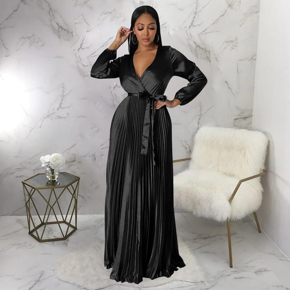 LP | One-color casual dress with long sleeves