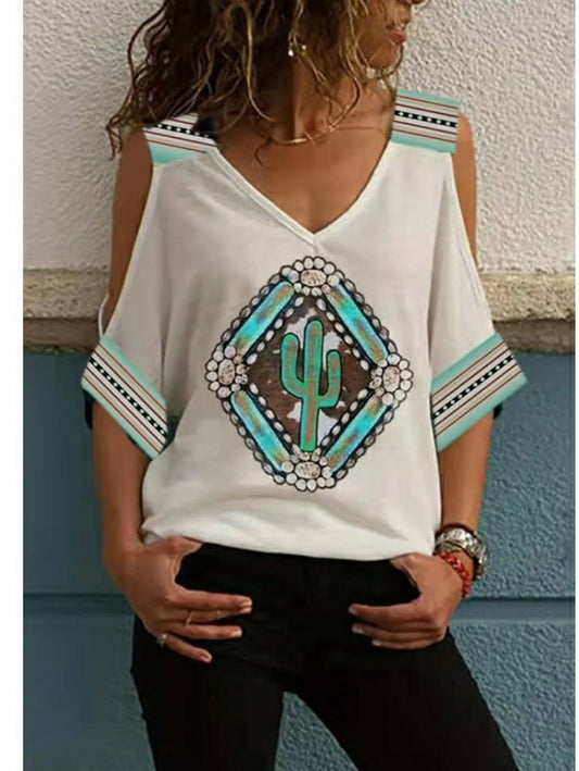 LD | Oversized T-shirt with loose shoulders and medium sleeves in a vintage look