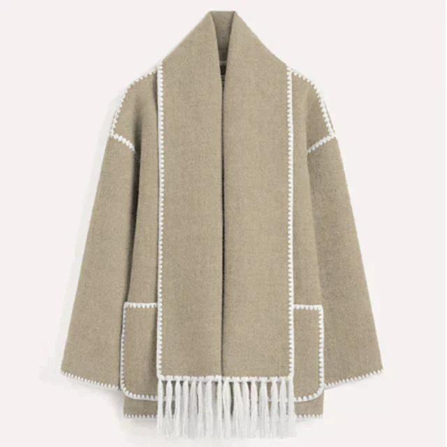 Atidu | Women's Formal Jacket with Scarf Chic and Comfortable