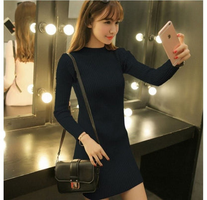 LP | Knit mini dress with high neck