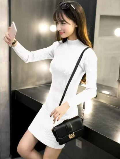 LP | Knit mini dress with high neck