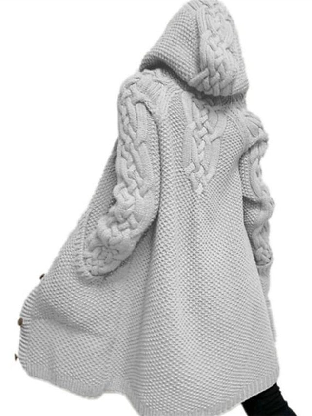 LP | Chunky knit hooded cardigan