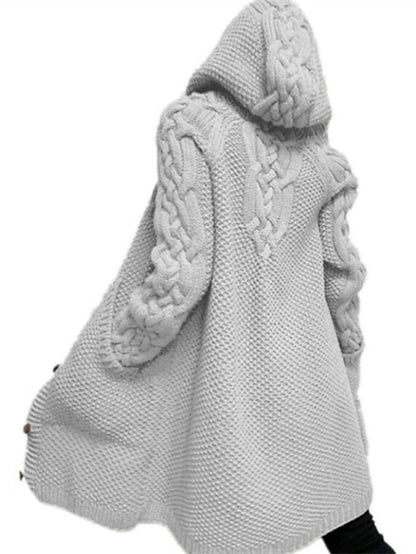 LP | Chunky knit hooded cardigan