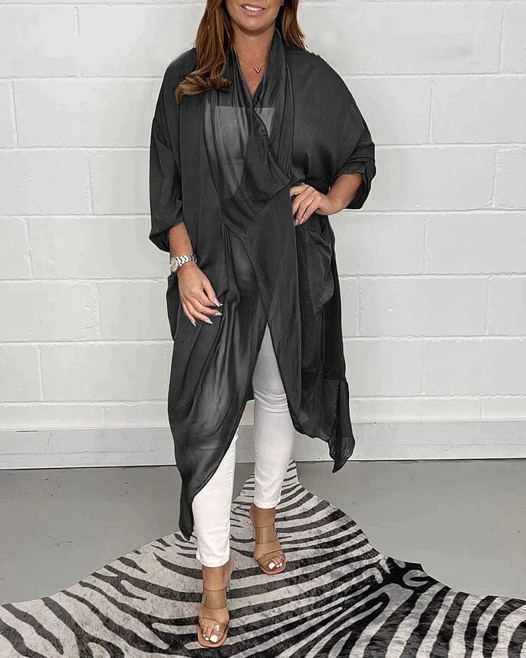 LP | Comér - Wide silk v-neck top
