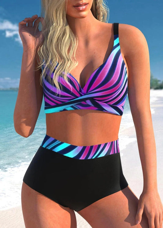 LD bikini with polka dots and stripes