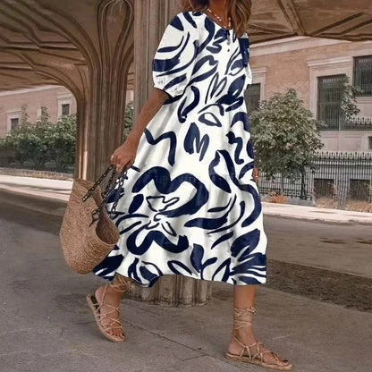 LP | Printed midi dress with A-line
