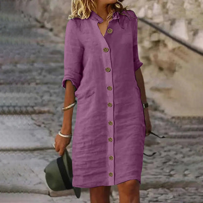 LP | Shirt dress with lapels and buttons