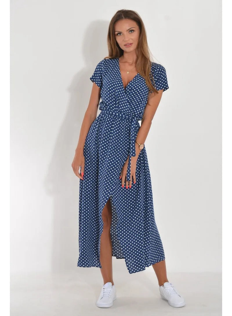 LP | Printed summer midi dress with slit