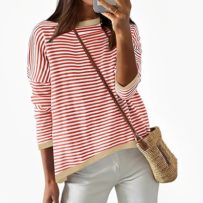 LP | Long-sleeved shirt in striped cotton
